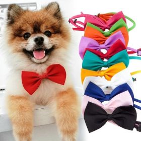 Dogs Accessories Pet Kawaii Dog Cat Necklace Adjustable Strap for Cat Collar Pet Dog Bow Tie Puppy Bow Ties Dog Pet Supplies (Color: pink)