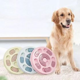 New Dog Food Slow Feeding Disc Anti-choking Round Feeder Plastic Interactive Puzzle Toy (Color: green)