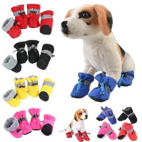 Anti-slip Pet Dog shoes Waterproof boots shoes puppy cat socks boots dog shoes (Color: Yellow)