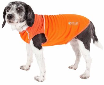 Pet Life Active 'Aero-Pawlse' Heathered Quick-Dry And 4-Way Stretch-Performance Dog Tank Top T-Shirt (Color: Orange)