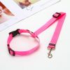 Solid Color 2 In 1 Pet Car Seat Belt Nylon Lead Leash Backseat Safety Belt Adjustable For Dog & Cat